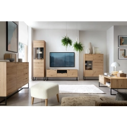 Witryna Regał Szafka  Dąb Loft